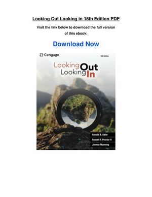 Looking Out Looking In 16th Edition Pdf