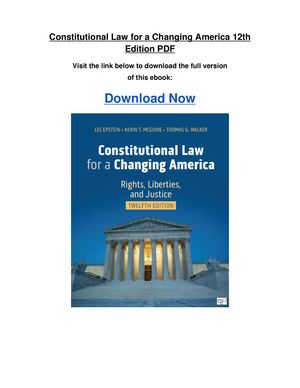 Constitutional Law For A Changing America 12th Edition Pdf