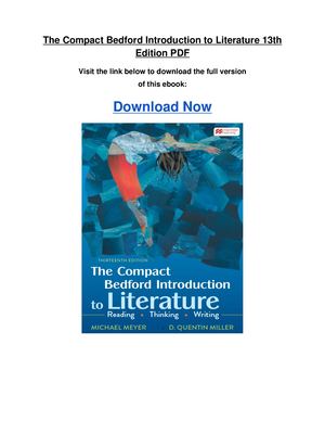 The Compact Bedford Introduction To Literature 13th Edition Pdf