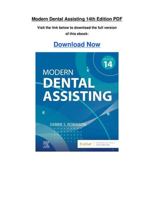 Modern Dental Assisting 14th Edition Pdf