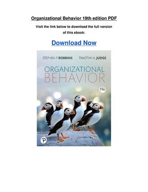 Organizational Behavior 19th Edition Pdf