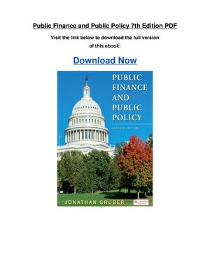 Public Finance And Public Policy 7th Edition Pdf