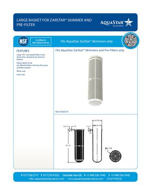 SKZ214 Large Basket For Zar Star Skimmer And Pre Filter CS227 121724