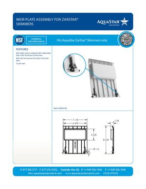 SKZ112xxx_Weir Plate Assembly For Zar Star Skimmers CS226 121724