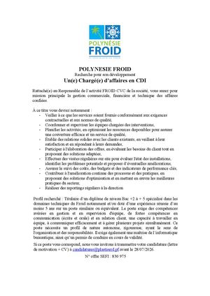Appel à Candidatures Chargé D'affaires 07 2026 Ext