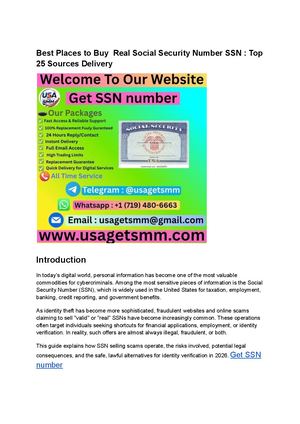 Best Places To Buy Real Social Security Number Ssn Top 25 Sources Delivery