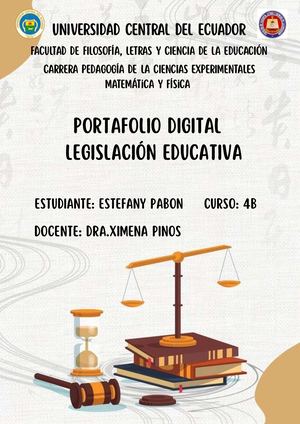 Portafolio Legislacion Educativa - Estefany Pabon - 4B