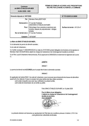 PC 26 Q 0008 - Arrêté