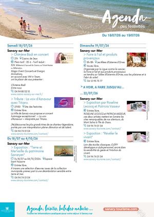 Agenda du week-end 18 & 19 juillet 2026