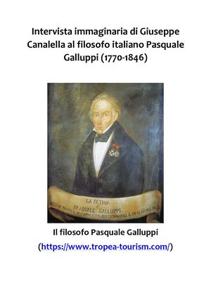 Intervista Immaginaria Di Giuseppe Canalella Al Filosofo Italiano Pasquale Galluppi (1770 1846)
