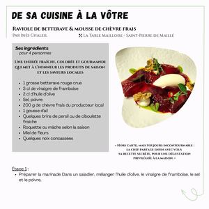 Recette Cheffe Inês Chaleil La Table Mailloise
