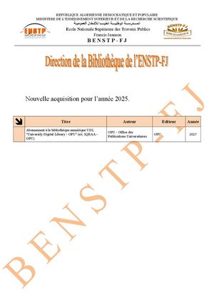 Liste Des Nouvelles Acquisitions Benstp 2025