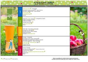 Menus Cantine Du 3 Au 14 Août