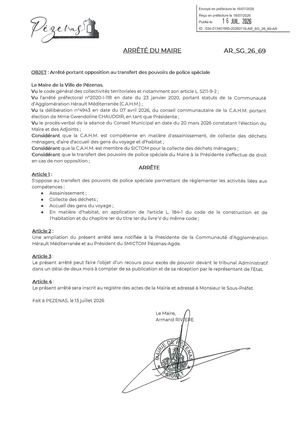 Arrêté 16 07 2026