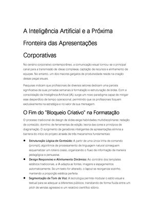 A Inteligência Artificial E A Próxima Fronteira Das Apresentações Corporativas