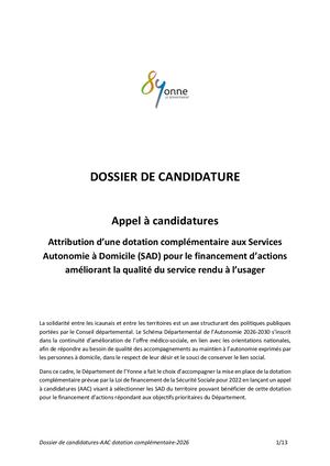 Annexe 1 - Dossier De Candidatures