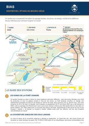 topoguide du sentier de l'étang du Bourg Vieux de Bias