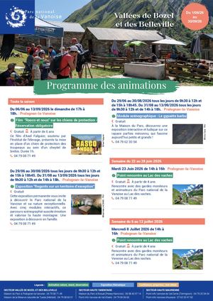 Animations vallées de Bozel et des Belleville été 2026