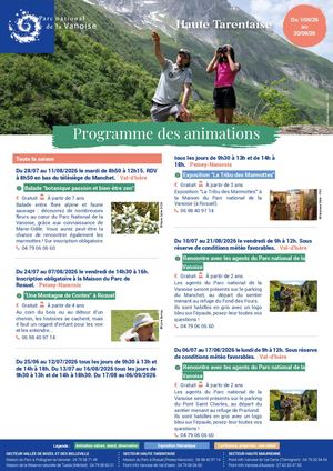 Animations Secteur Haute Tarentaise été 2026