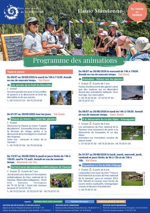 Animations Secteur Haute Maurienne été 2026