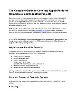The Complete Guide to Concrete Repair Perth for Commercial and Industrial Projects | Allduro