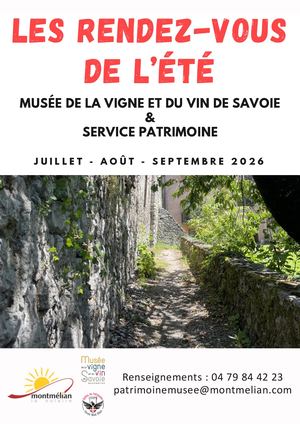 Les rendez-vous de l'été du service patrimoine-musée