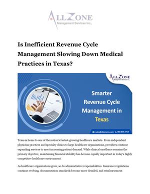 Is Inefficient Revenue Cycle Management Slowing Down Medical Practices in Texas?