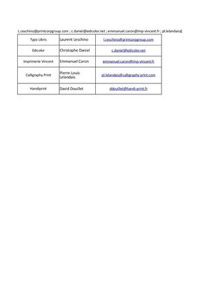 Annexepro 07 Listing Imprimeurs Contactés
