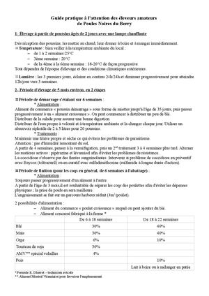 Guide Elevage Poule Et Poussins