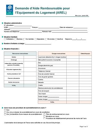 Imprimé AREL
