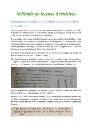Méthode d'analyse des archives potagères