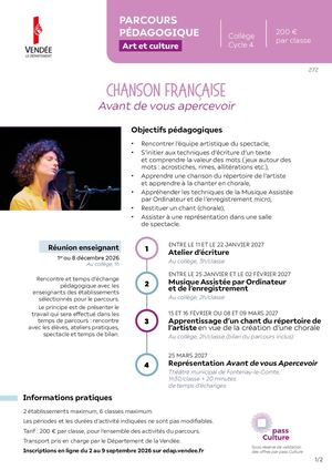 Parcours CHANSON FRANÇAISE - Avant de vous apercevoir