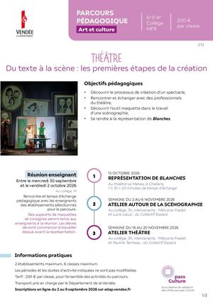 Parcours THÉÂTRE - Blanches