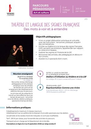 Parcours THÉÂTRE et LSF - Des mots à voir et à entendre