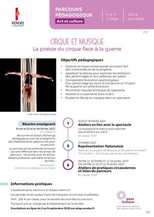 Parcours CIRQUE MUSIQUE - La poésie du cirque face à la guerre