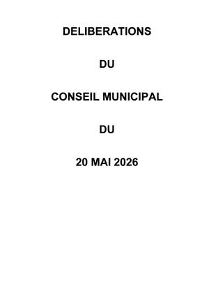 Délibérations CM 20 05 26