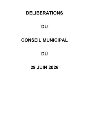 Délibérations CM 29 06 26