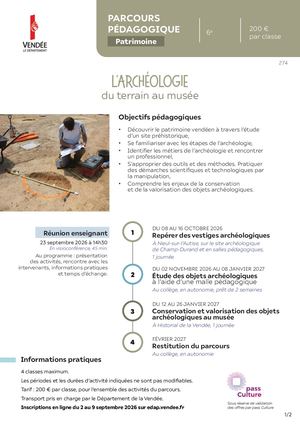 Parcours Archéologie - Du terrain au musée