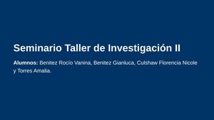 Seminario Taller De Investigación II. Libro Digital
