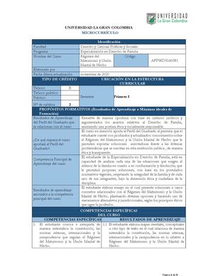 Mc Régimen Del Matrimonio Y Unión Marital De Hecho