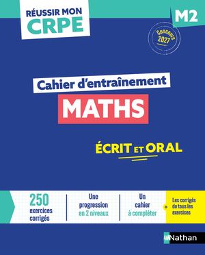 Cahier d'entrainement Maths M2