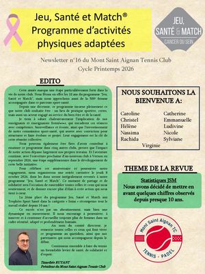 Newsletter 16 Jeu Santé Match Printemps 2026