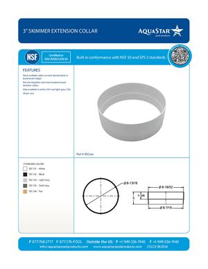 SECxxx 3'' Skimmer Extension Collar CS223 121024