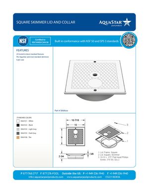 SK64xxx Square Skimmer Lid And Collar CS221 121024