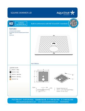 SK63xxx Square Skimmer Lid CS220 121024