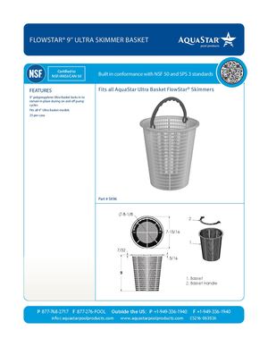 SK96 Flow Star® 9'' Ultra Skimmer Basket CS216 121024