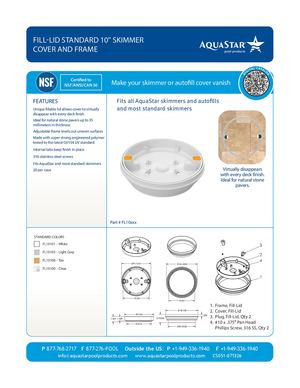 FL10xxx - Fillable Standard 10'' Skimmer And Autofill Lid