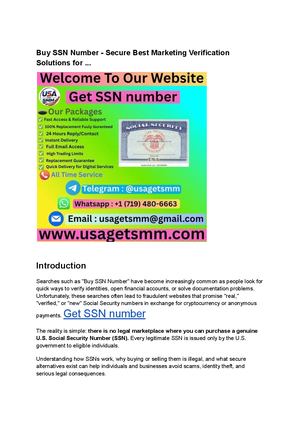 Buy Ssn Number Secure Best Marketing Verification Solutions For