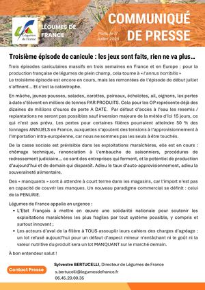 17072026 - CP Troisième Episode De Canicule