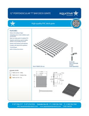 12'' Perpendicular T Bar Deck Grate - CS081-011824